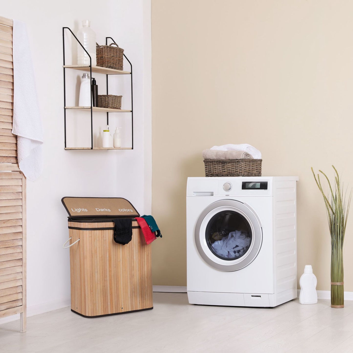 Laundry sorter in bamboo