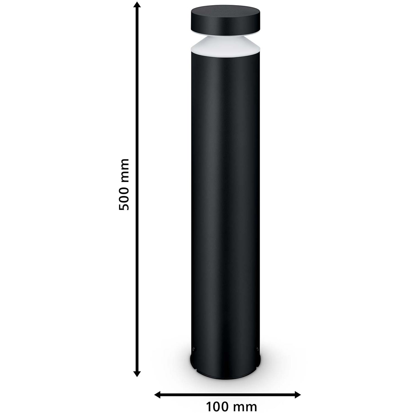 Laven LED bollard Stainless steel Black IP44 Warm 6W 600lm