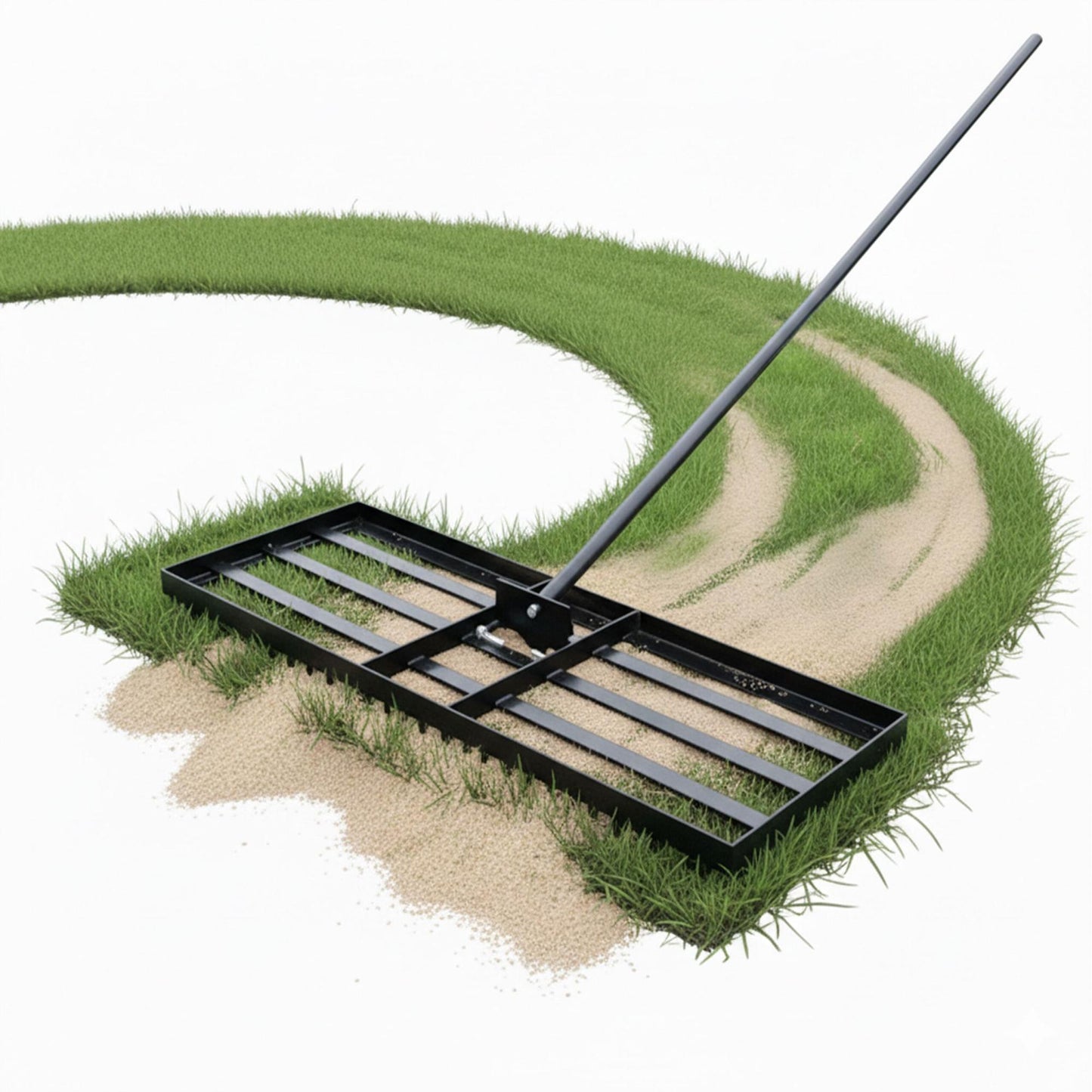 Lawn Rake, Steel, 76x25 cm, Back-Friendly Handle