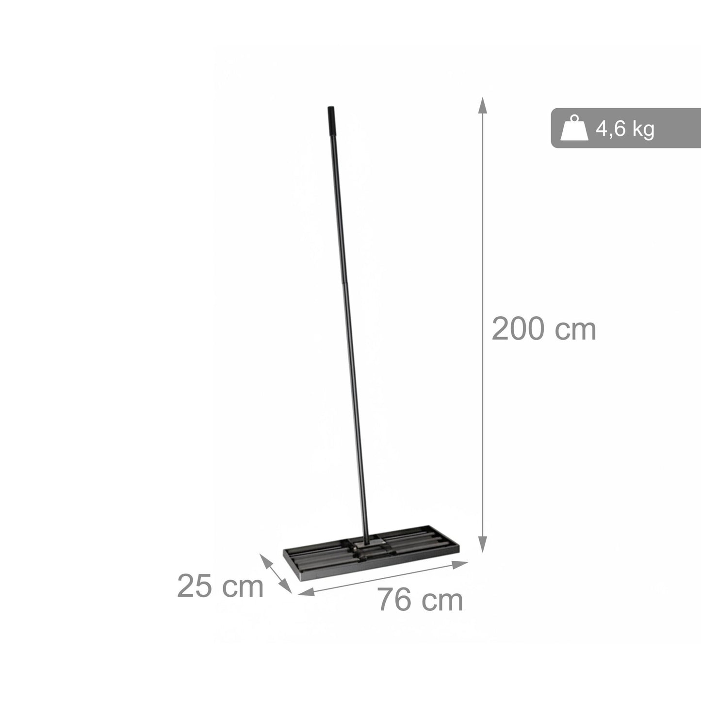 Lawn Rake, Steel, 76x25 cm, Back-Friendly Handle