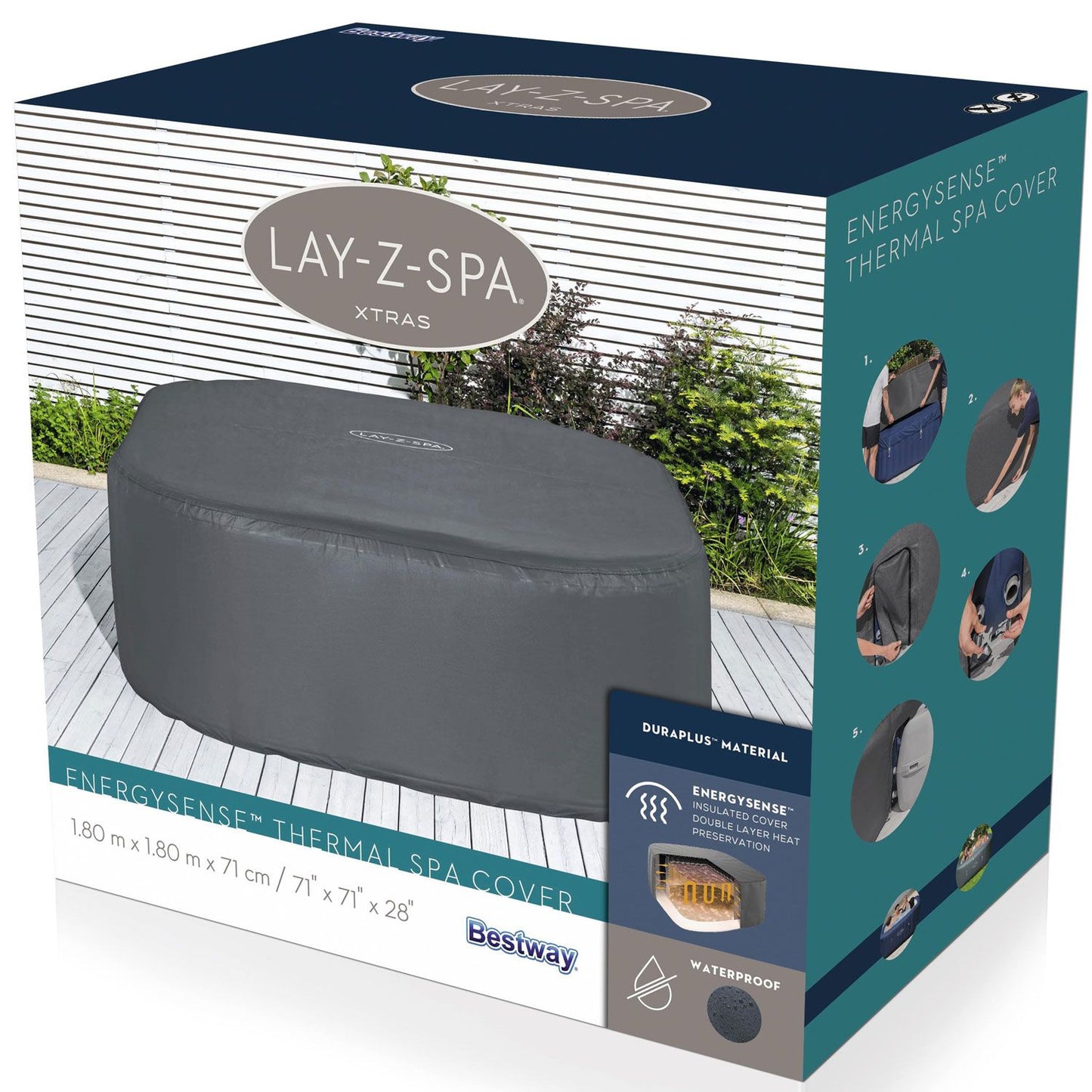 Lay-Z-Spa Thermal Cover for Spa Square 1.80m x 1.80m x 71cm