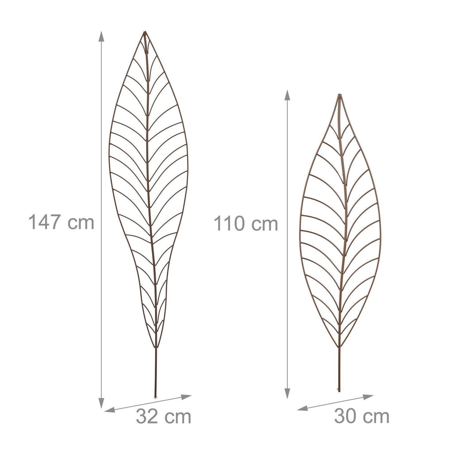 Leaf Plant Supports, Set of 2 – Metal Garden Stakes