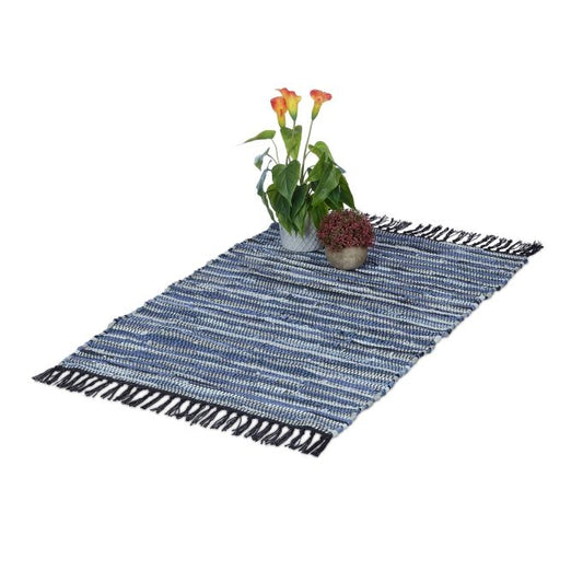 Leather & Cotton Runner Rug 60x100 cm