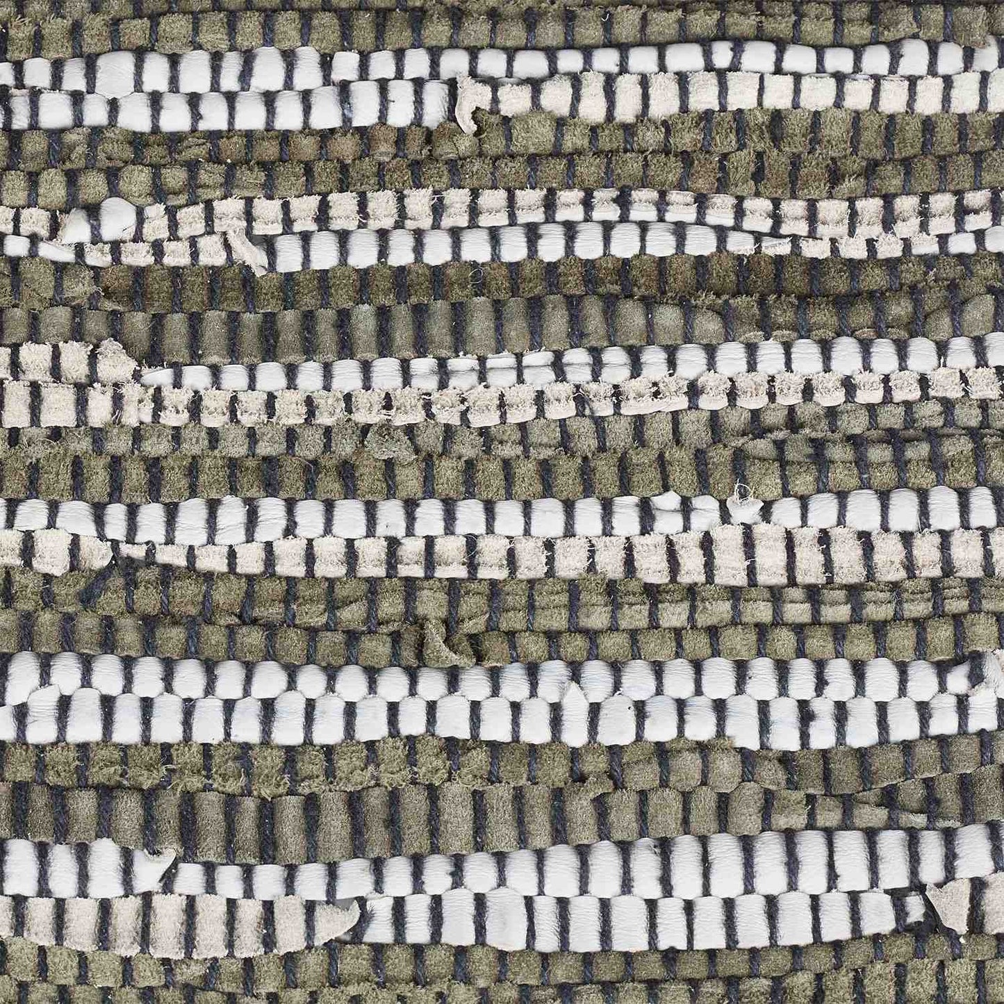 Leather & Cotton Runner Rug 60x100 cm