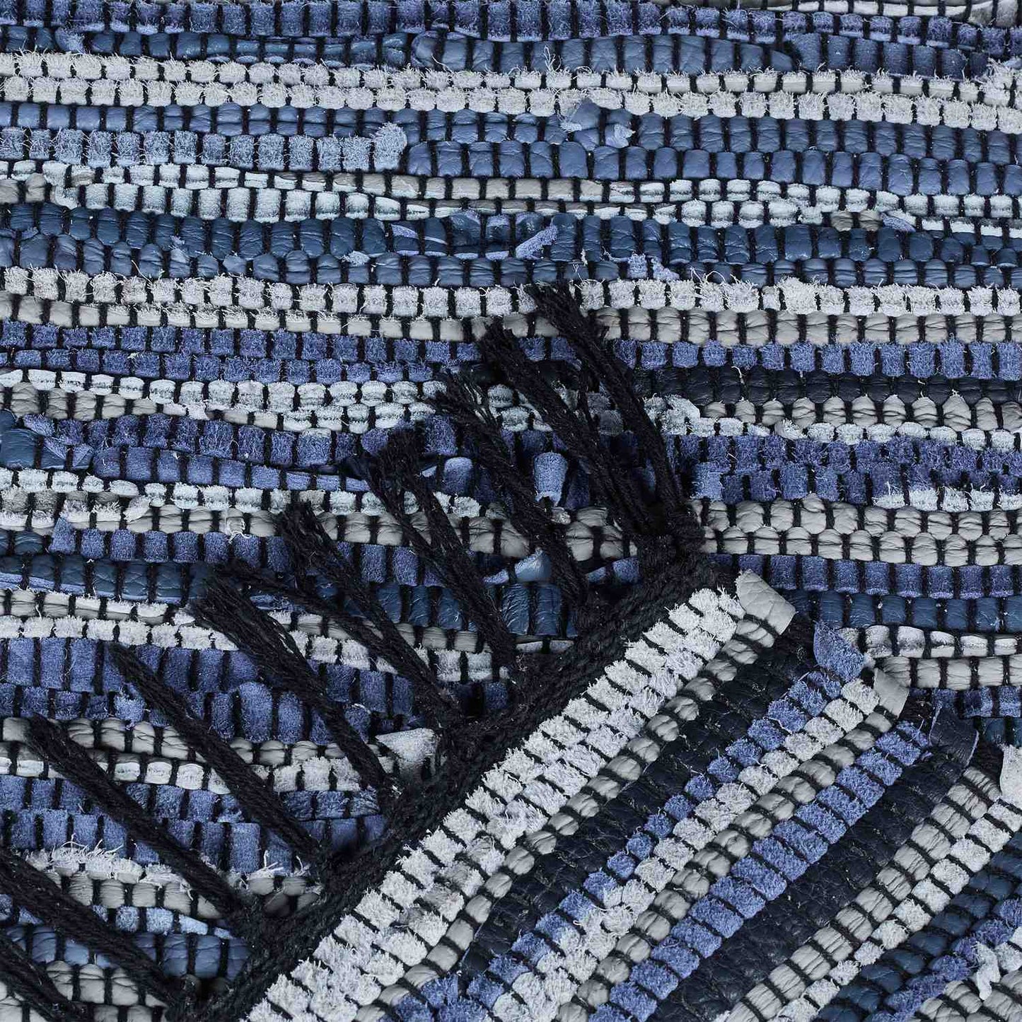 Leather & Cotton Runner Rug 60x100 cm