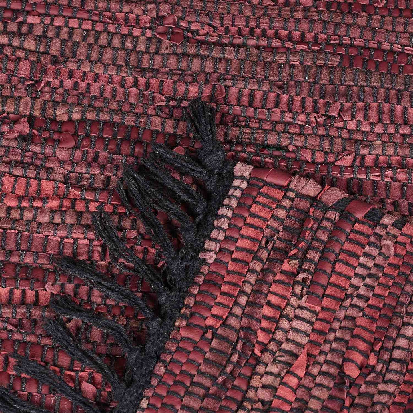 Leather & Cotton Runner Rug 60x100 cm