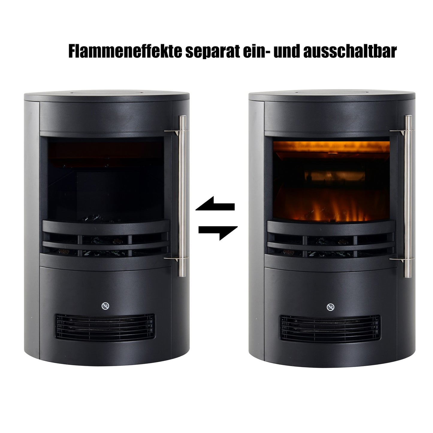 Electric stove, Flame effect, 900/2000W, 41x41x64.5cm
