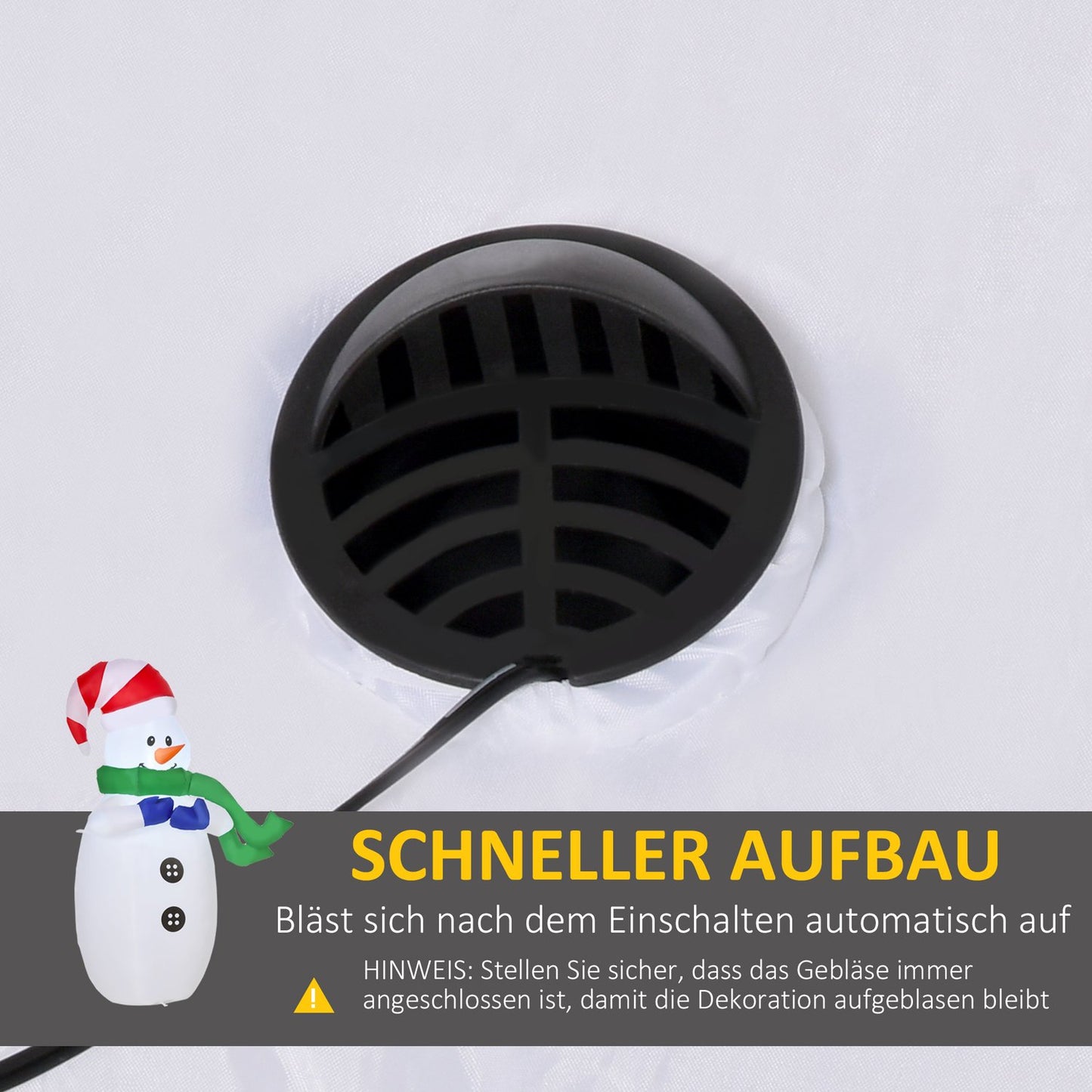 LED Santa Claus & Snowman Inflatable, 120cm, warm white