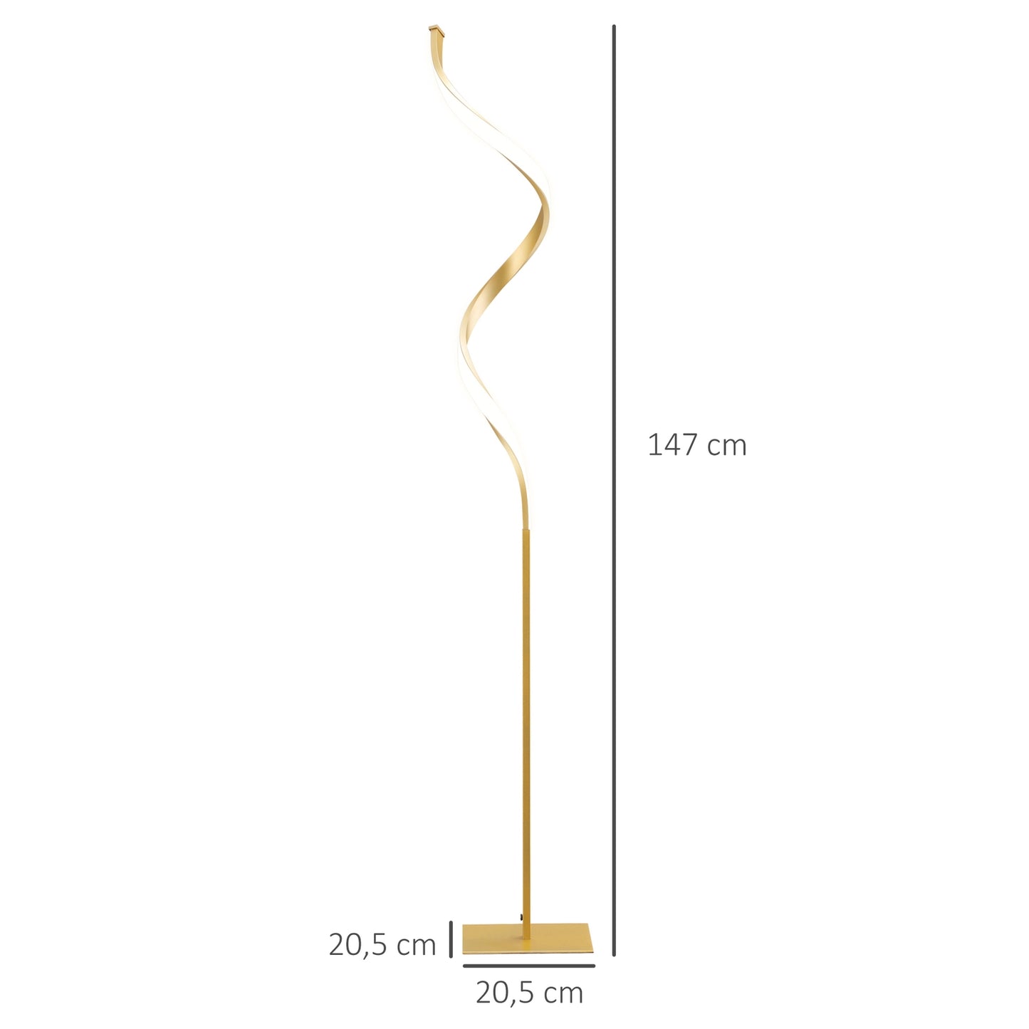 Warm white LED Spiral Floor Lamp, Waterproof, 10W