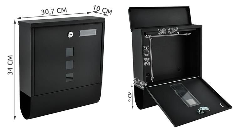 Letter box - black