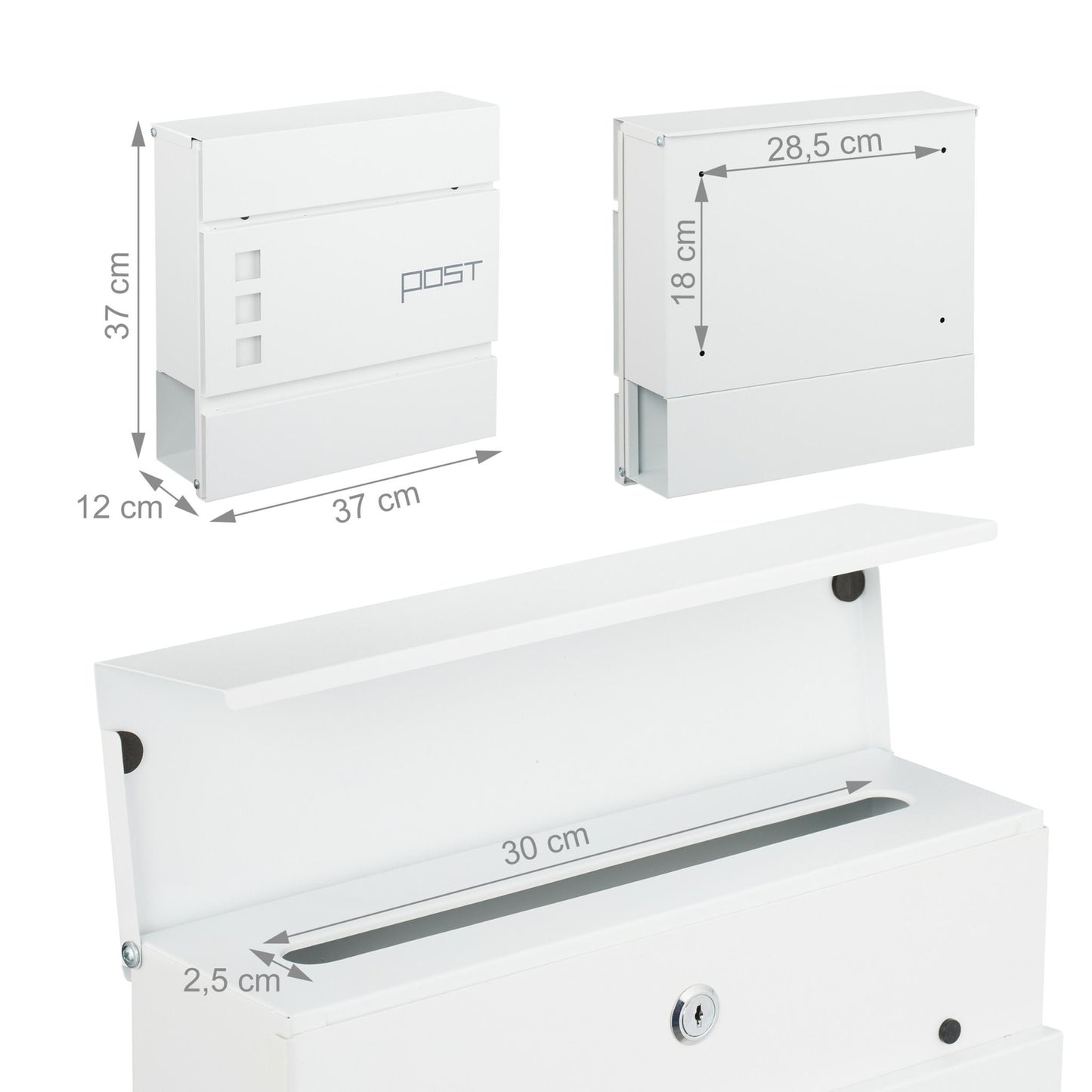 Letterbox with Newspaper Tube – Wall-Mounted, Iron