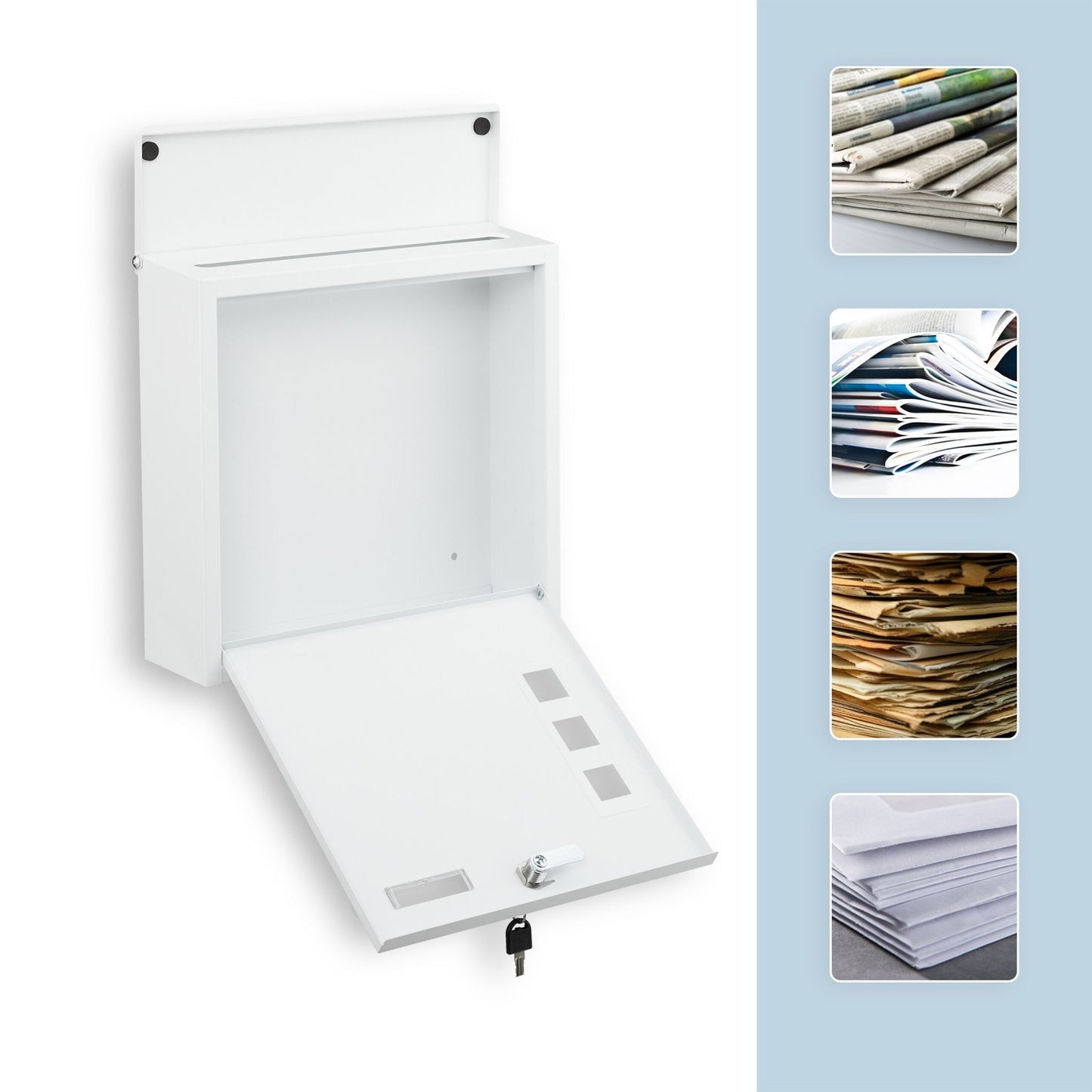 Letterbox with Viewing Window – Wall-Mounted, Iron, C4 Slot