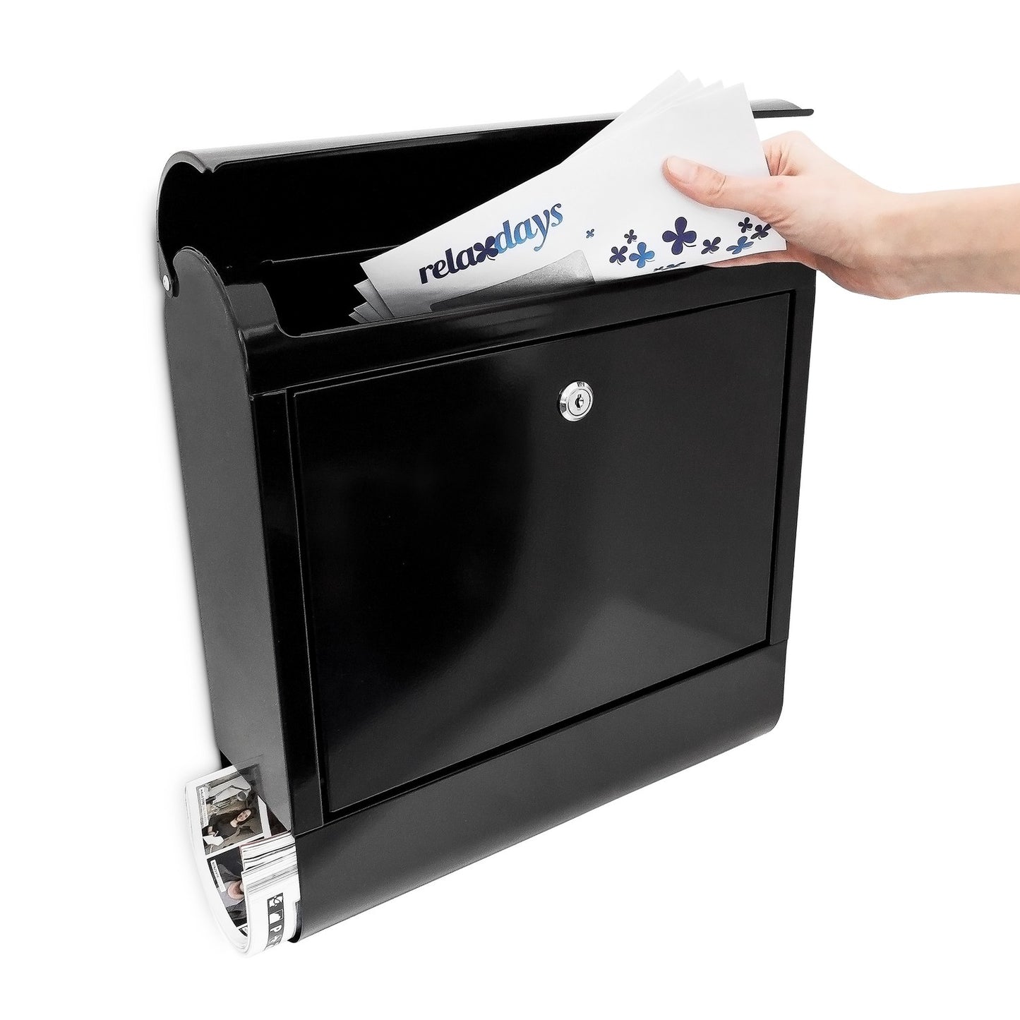 Letterbox with newspaper holder