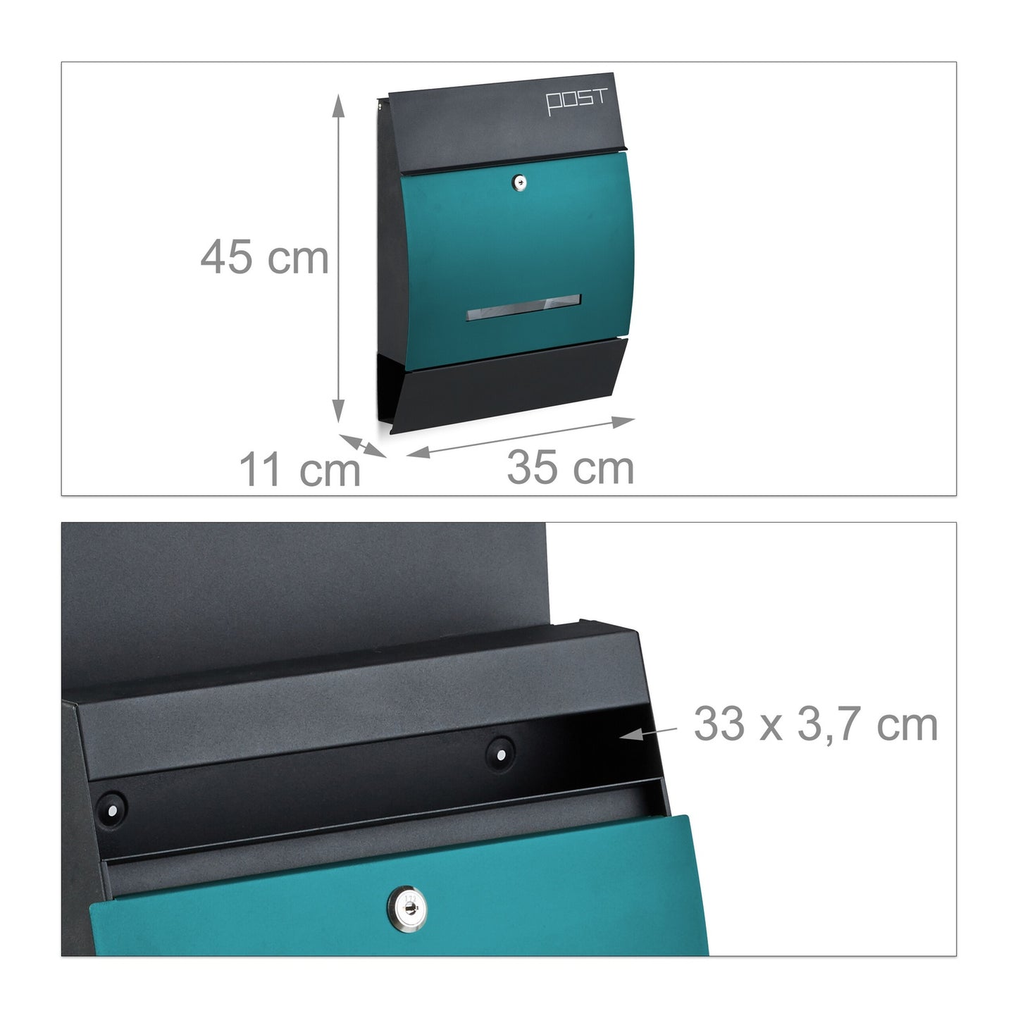 Letterbox with newspaper holder