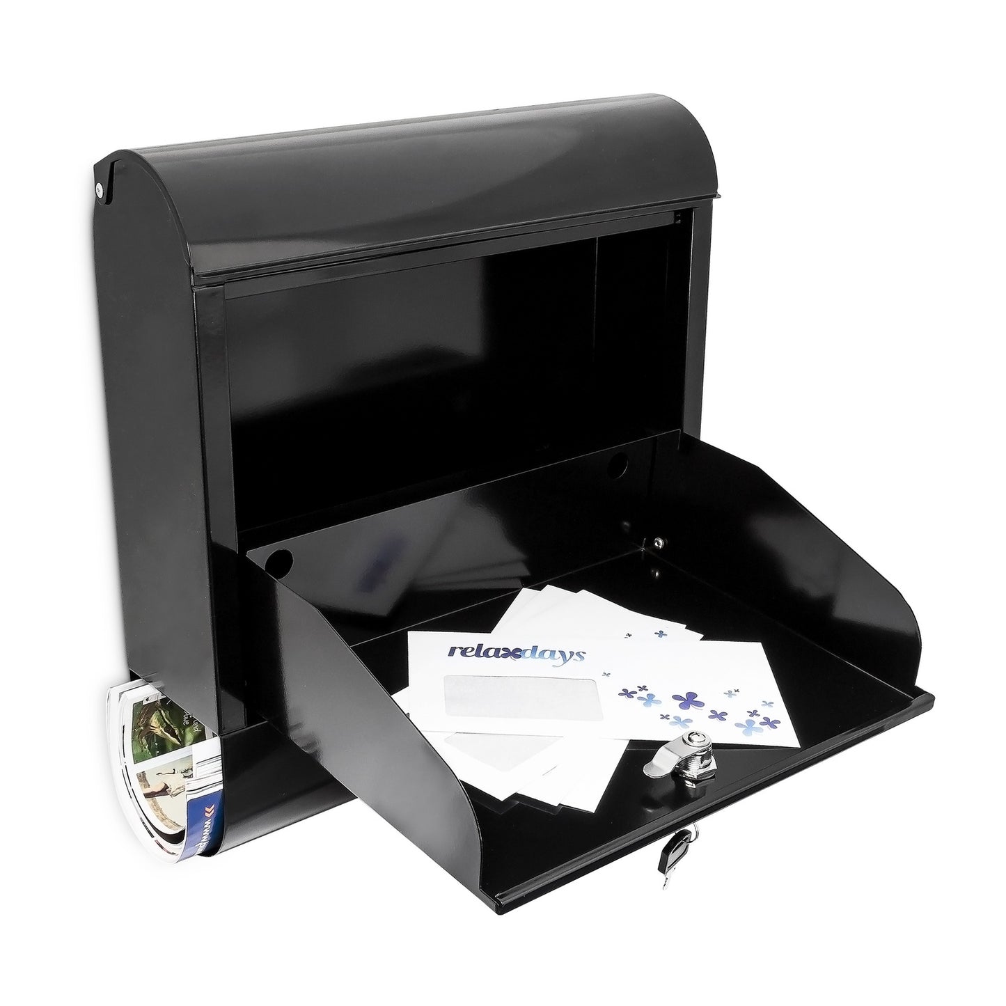 Letterbox with newspaper holder