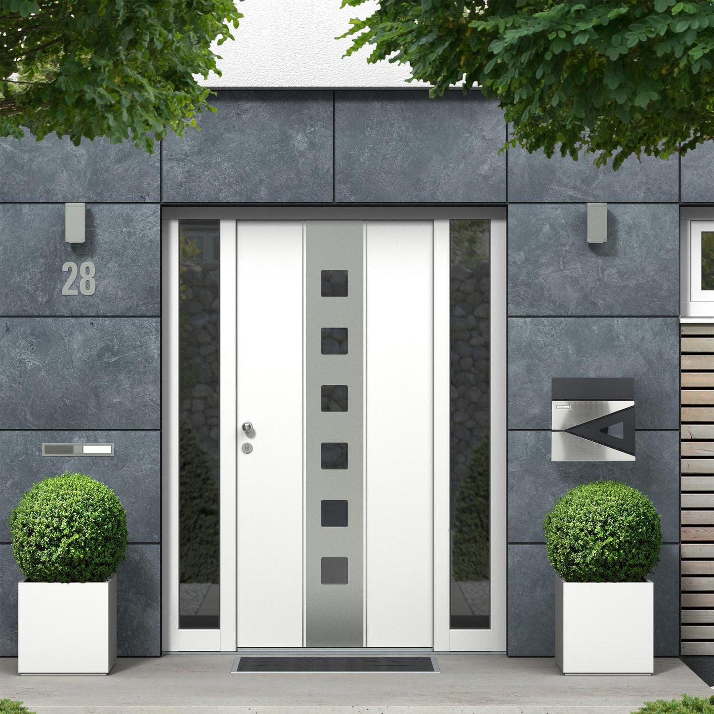 Letterbox with newspaper holder