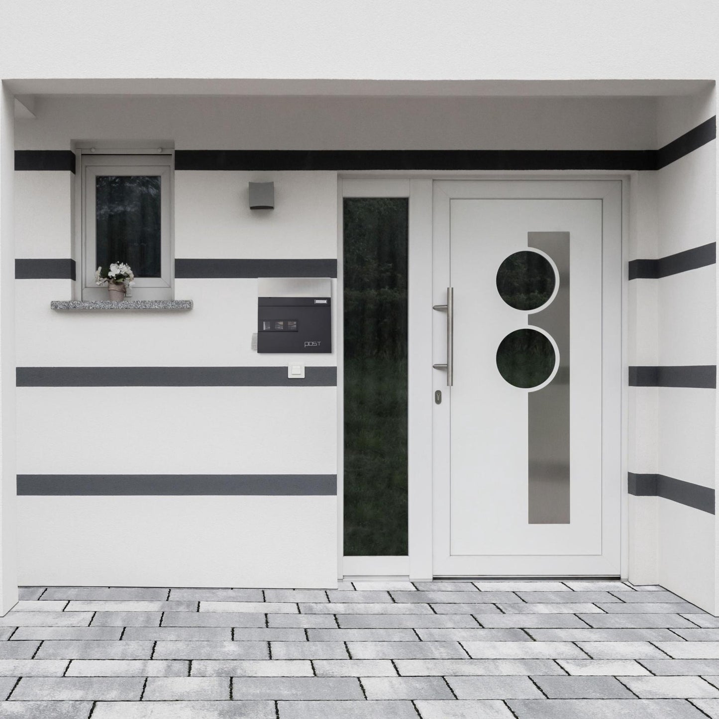 Letterbox with newspaper holder