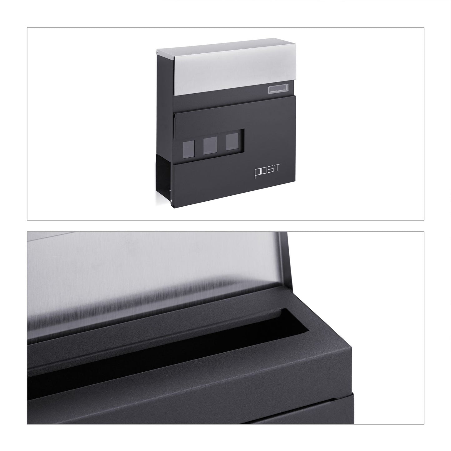 Letterbox with newspaper holder