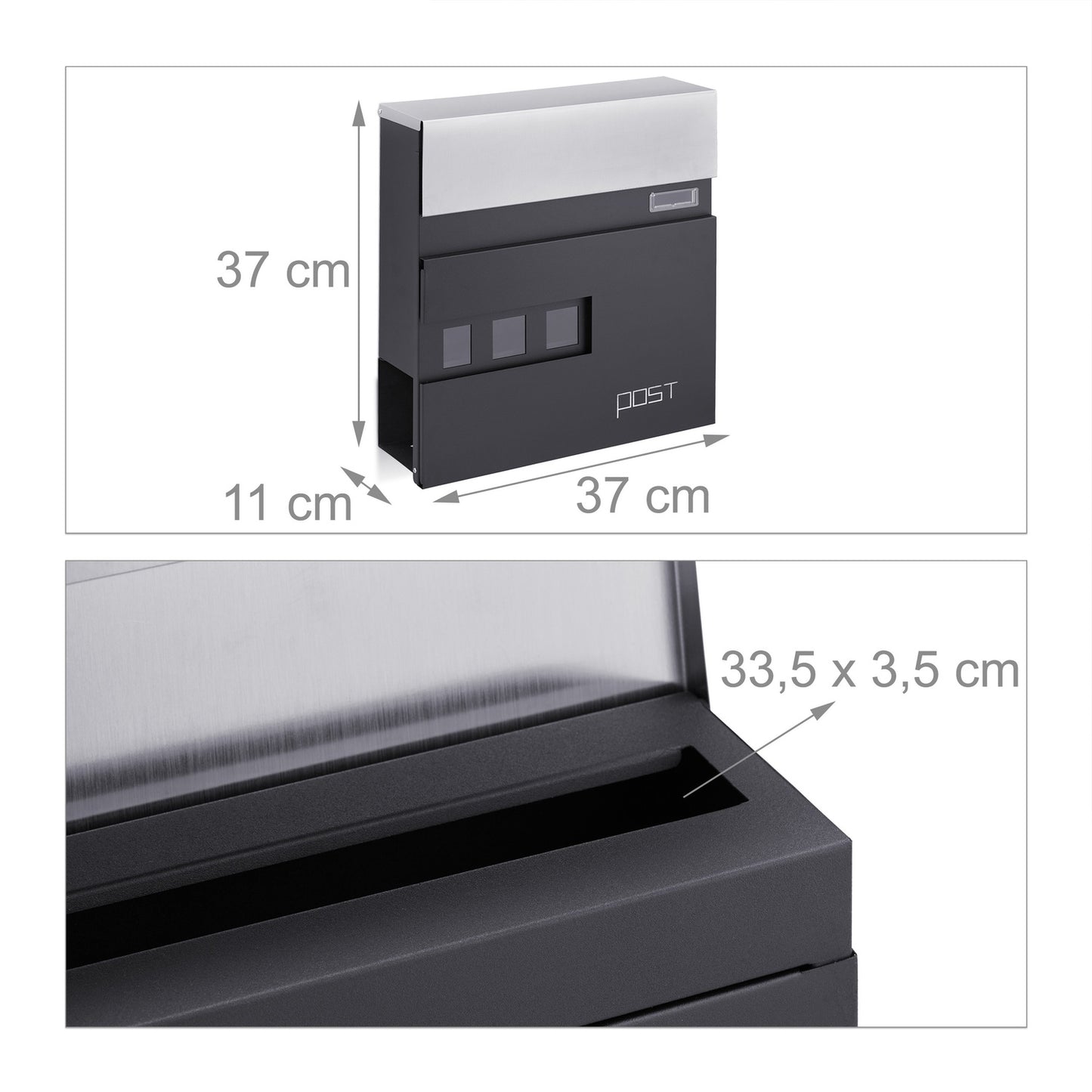 Letterbox with newspaper holder