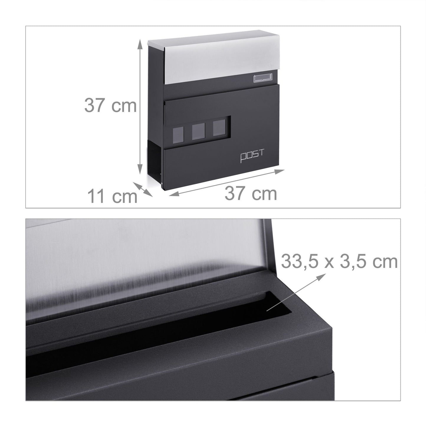 Letterbox with newspaper holder