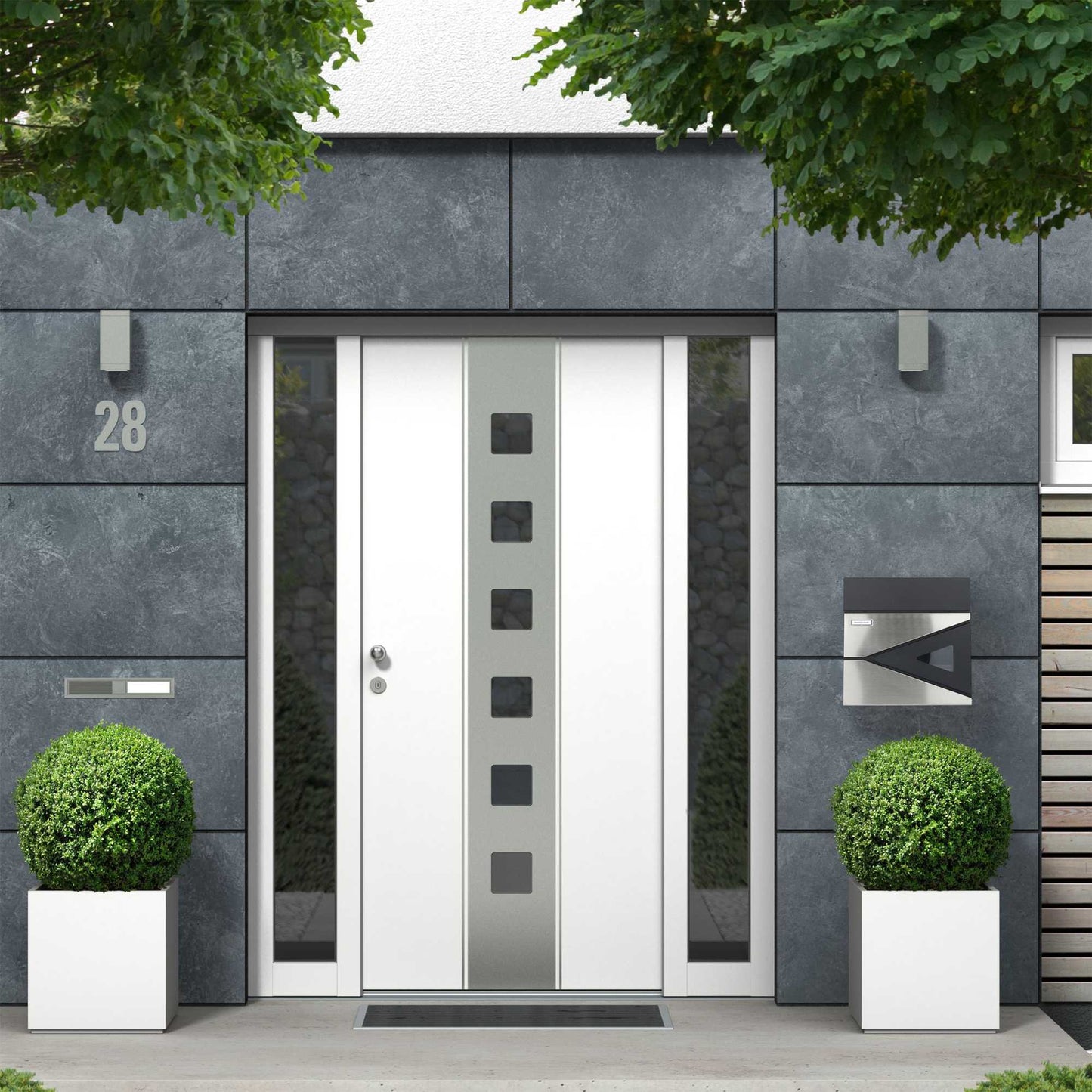 Letterbox with newspaper holder