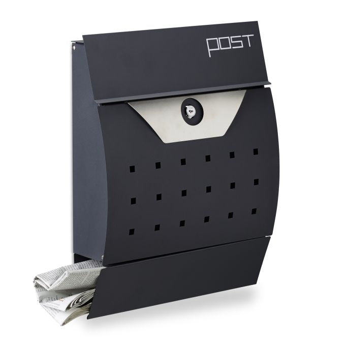 Letterbox with newspaper holder