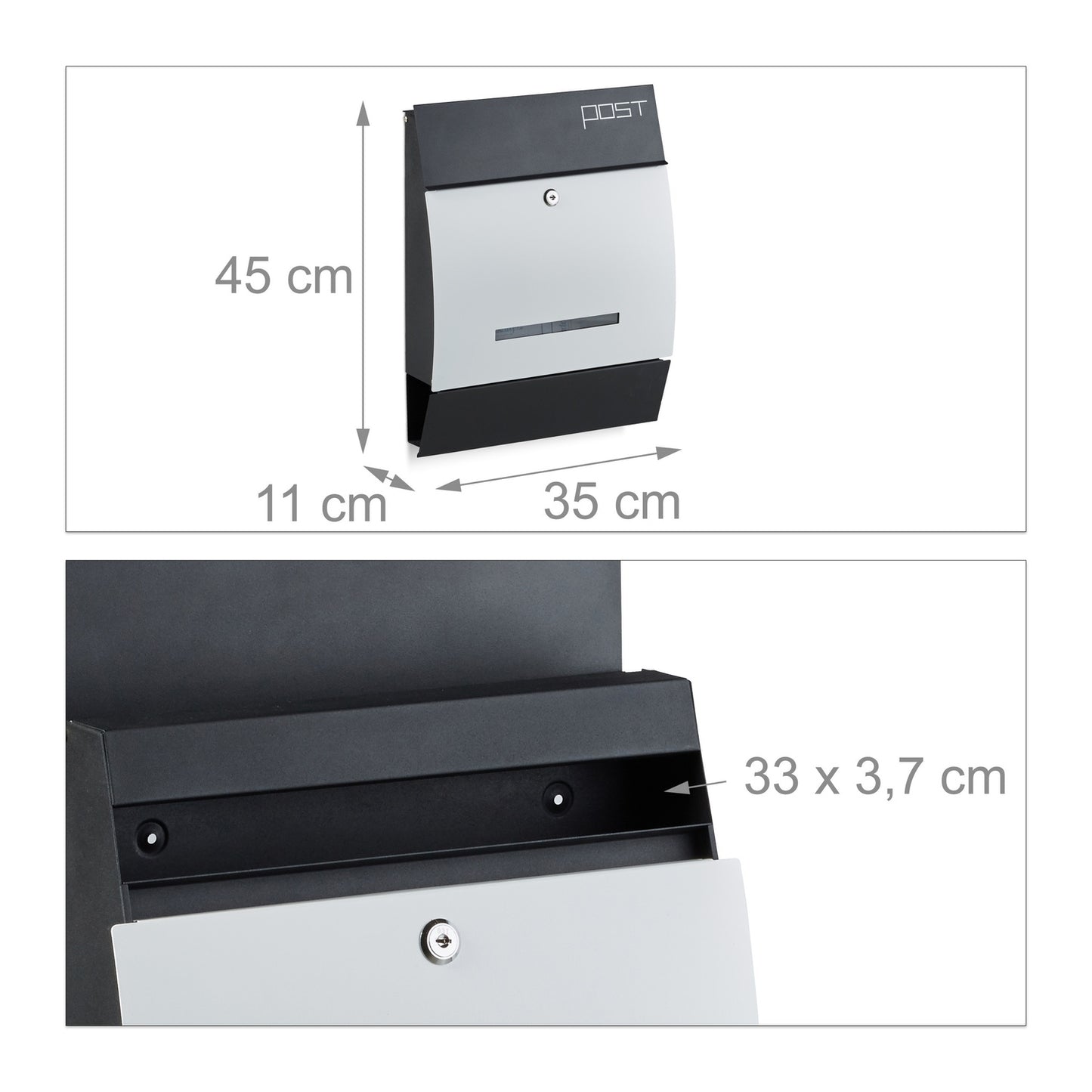 Letterbox with newspaper holder