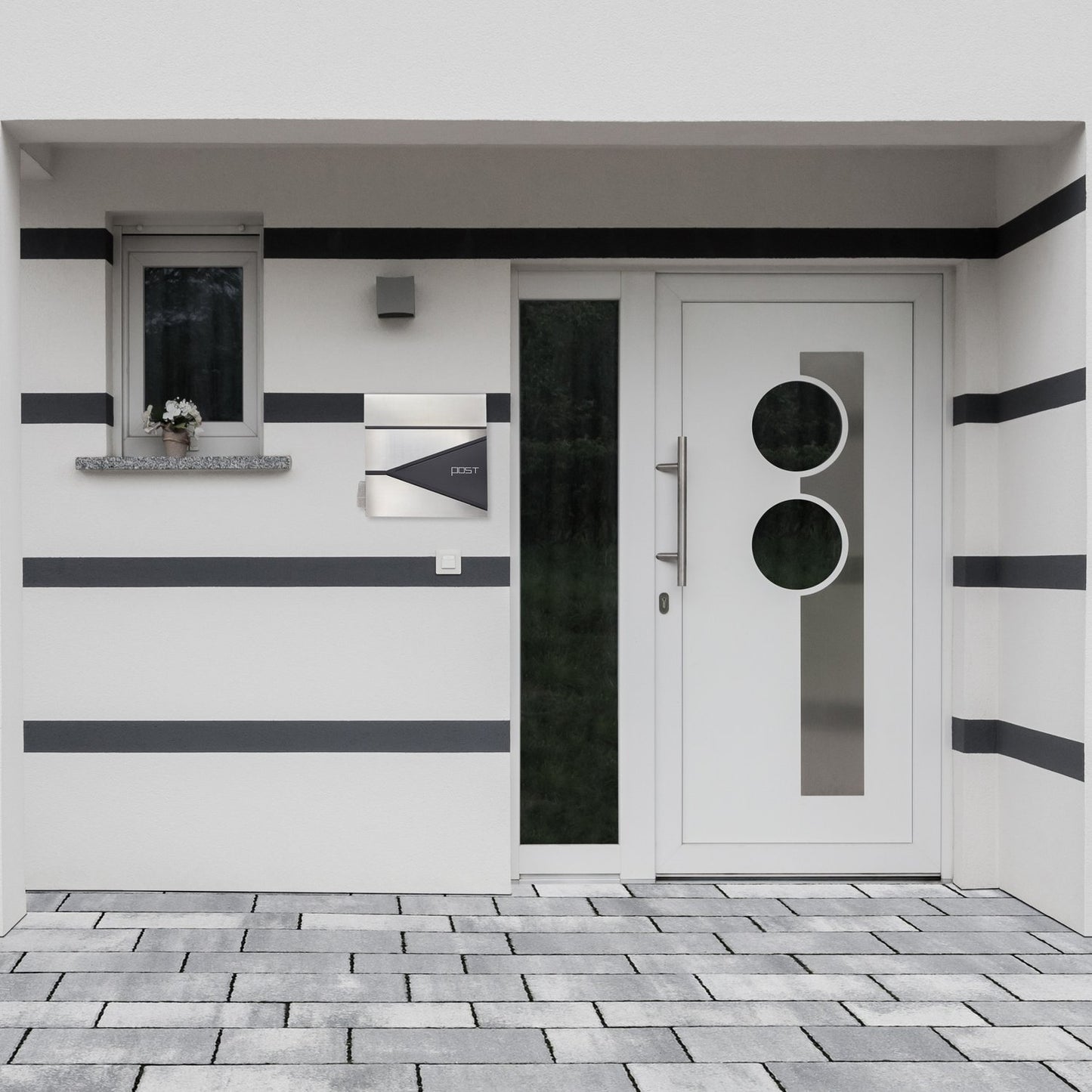 Letterbox with newspaper holder