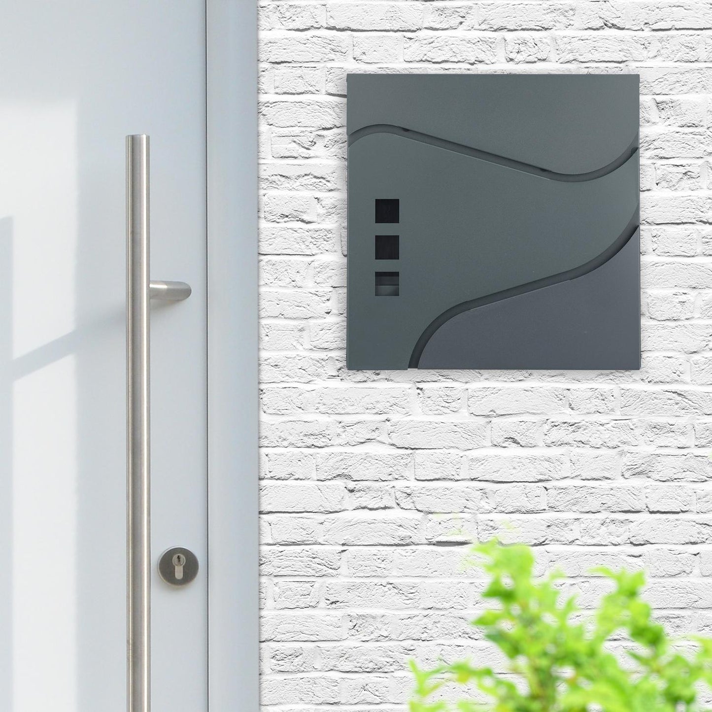 Letterbox with newspaper holder anthracite grey