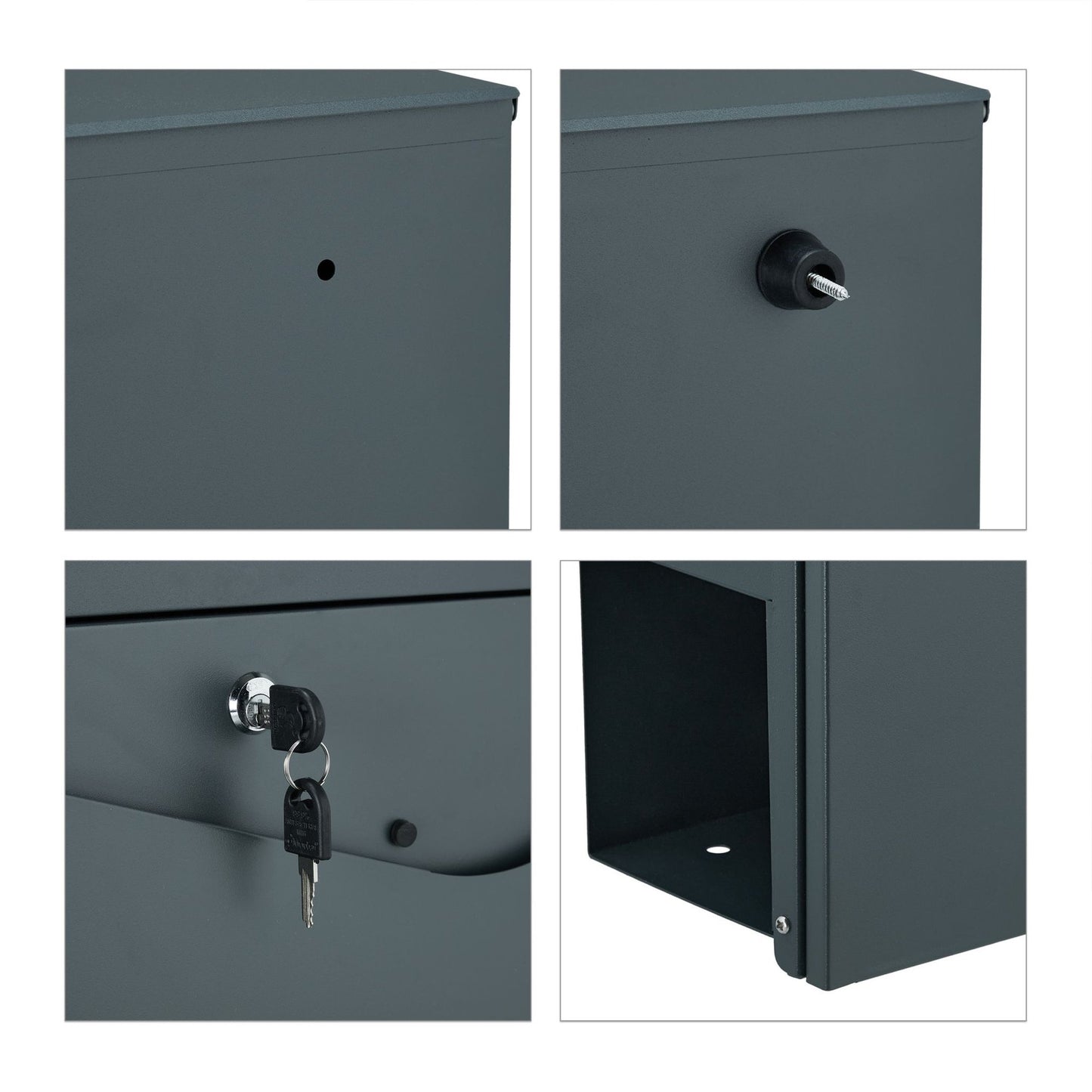Letterbox with newspaper holder anthracite grey