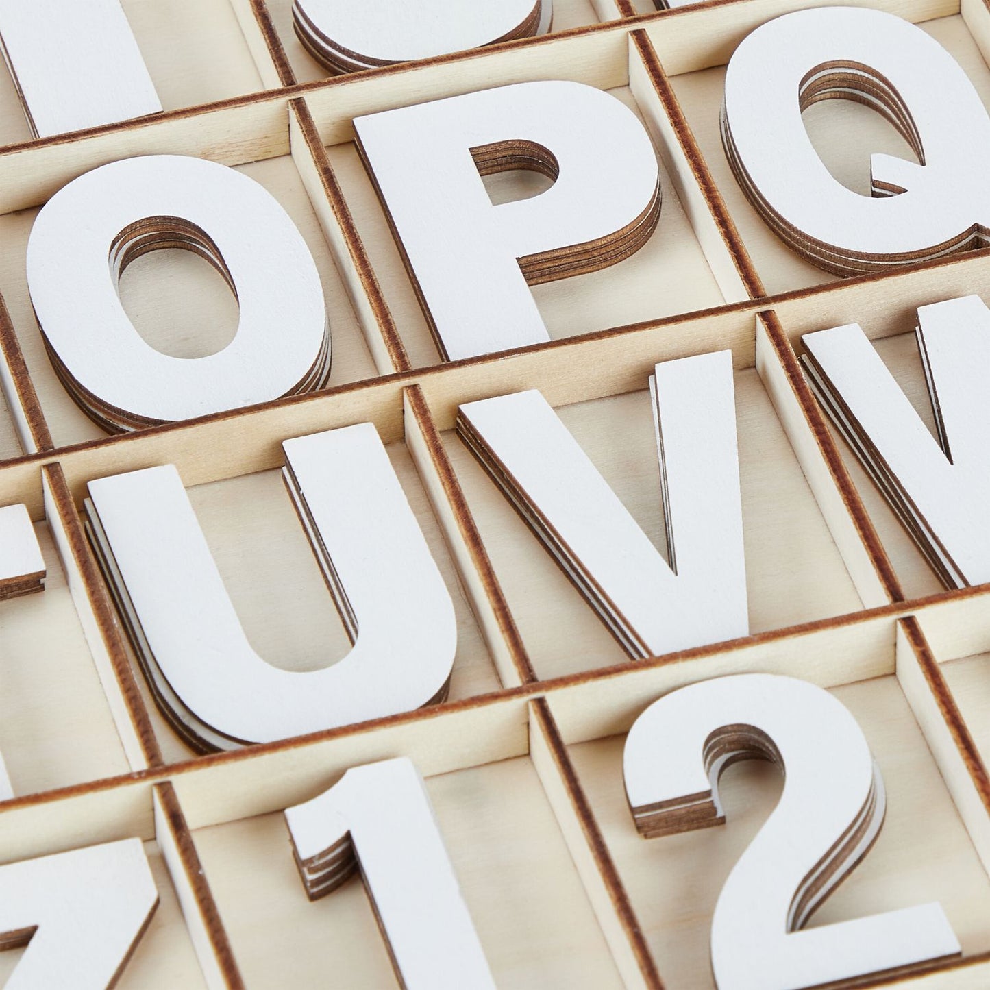 Letters and numbers in wood 144 parts