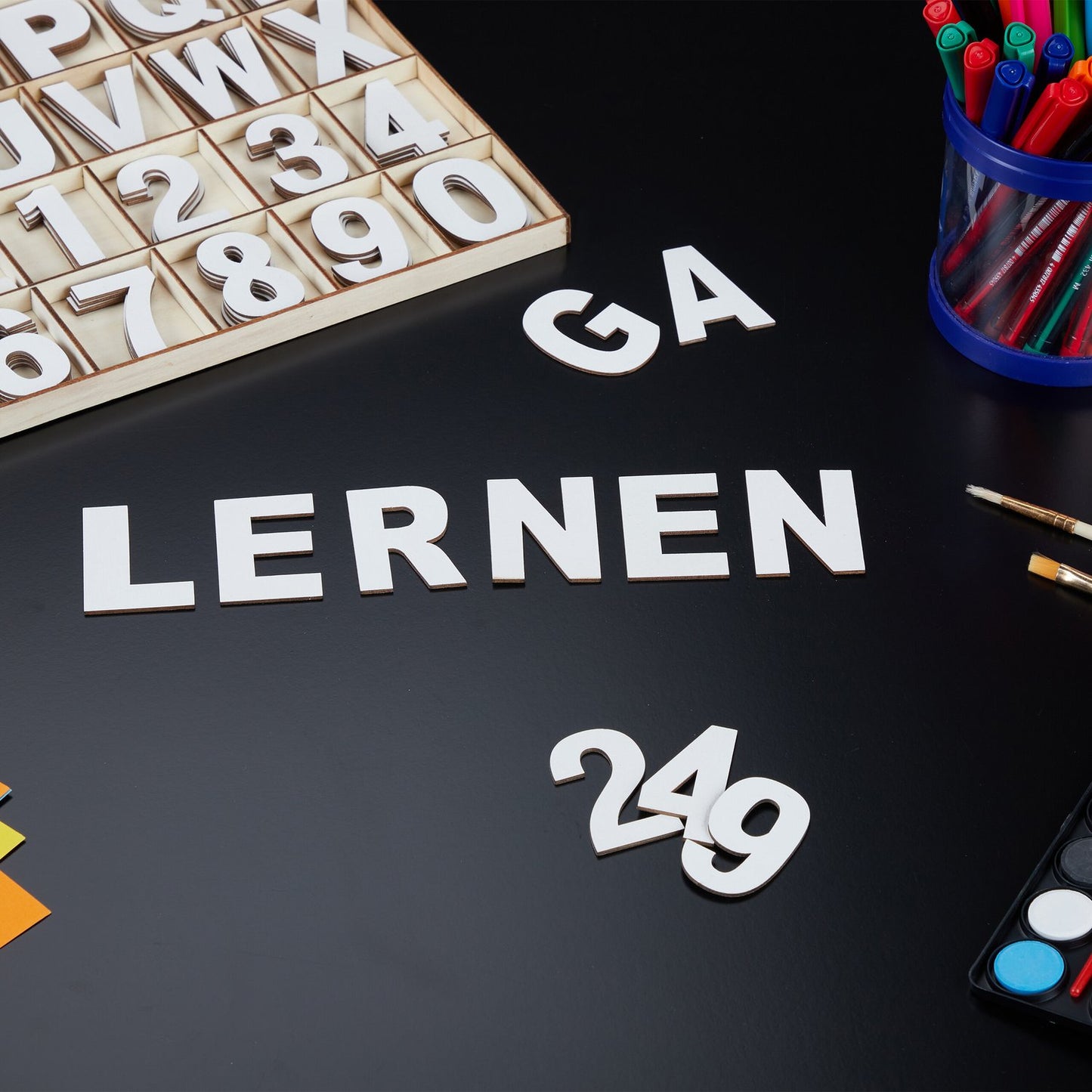 Letters and numbers in wood 144 parts