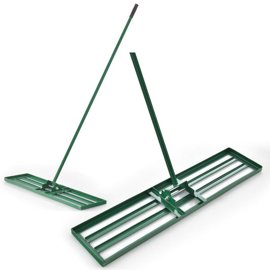 Leveling rake with ergonomic handle, robust lawn tool, leveling rake, surface leveler, 106 x 25 cm, green