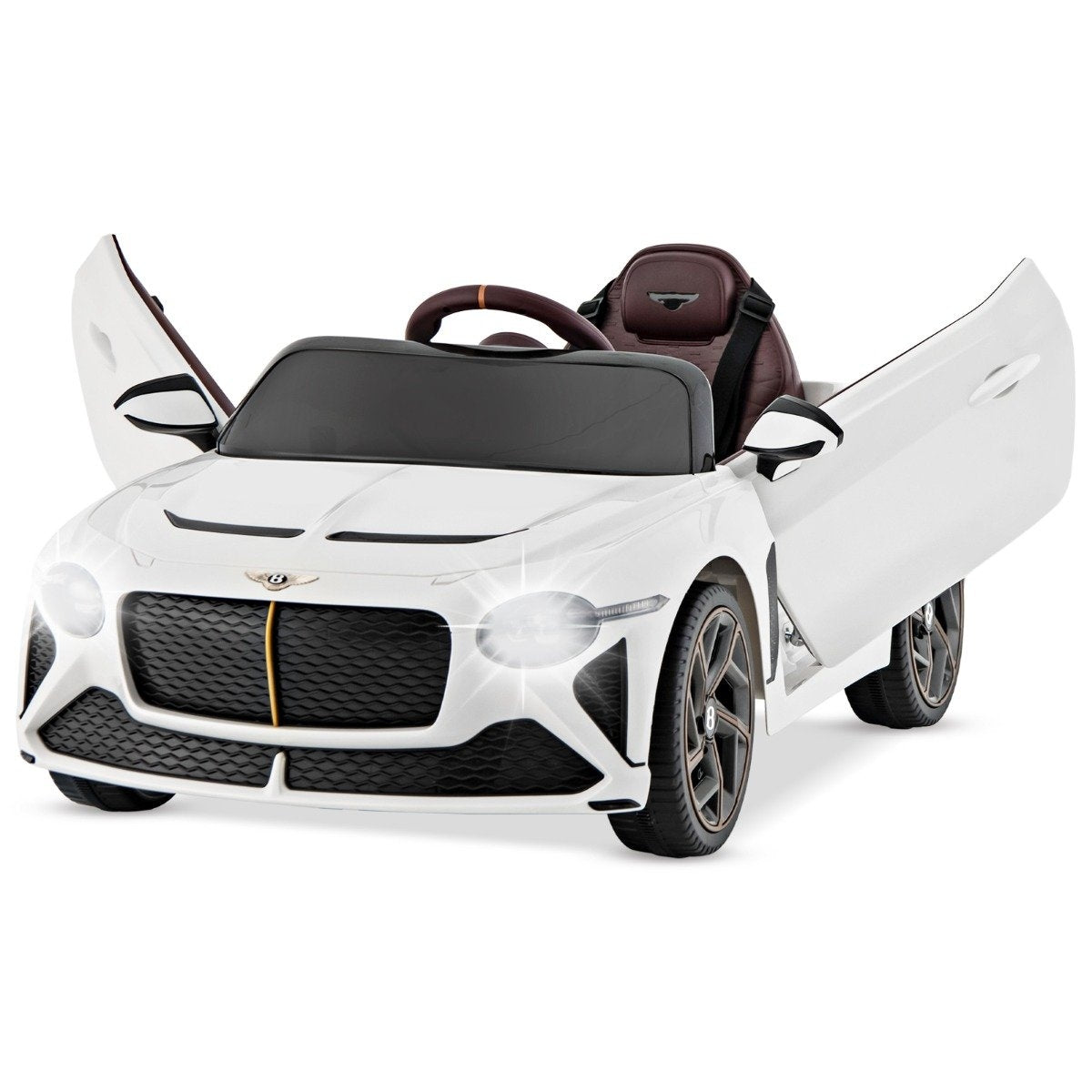 Licensed Bentley Bacalar children's vehicle with remote control & scissor doors & suspension white