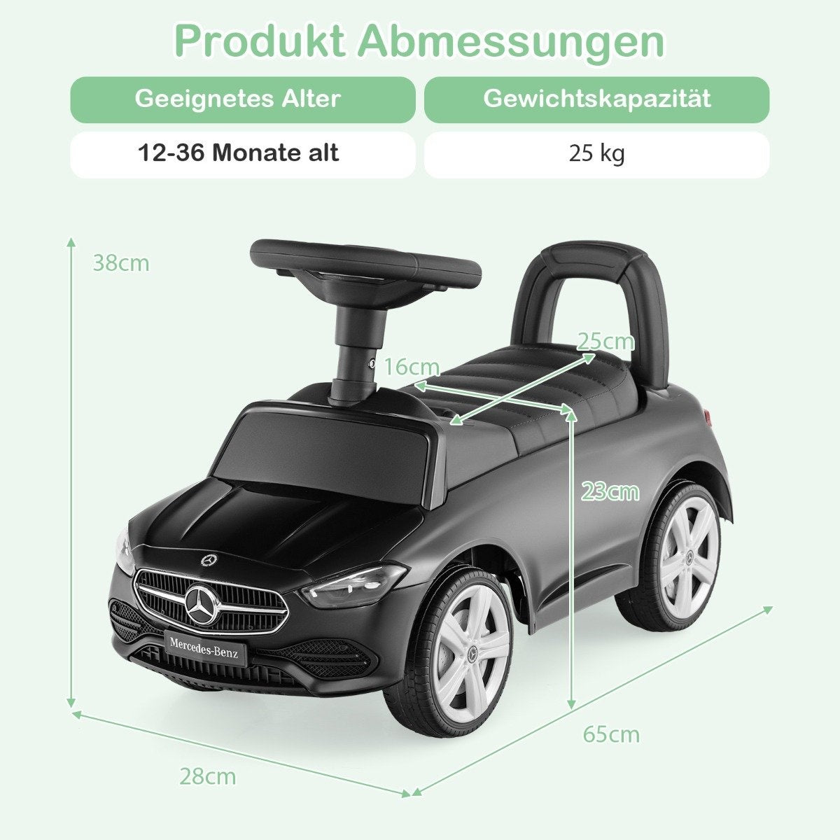 Licensed Ride-On Toy Car with Steering Wheel & Storage