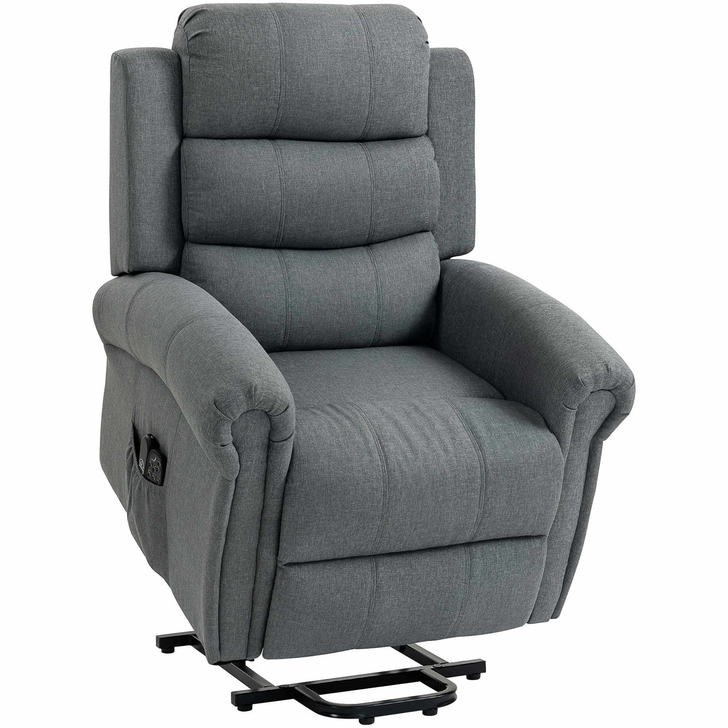 Lift Recliner Chair with Massage, Heat, Linen Look, Gray