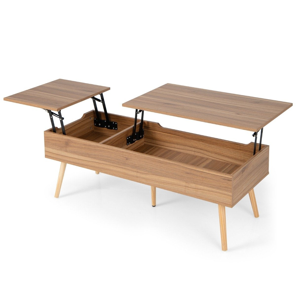 Lift-Top Coffee Table with Storage, 120x49x42 cm, Brown