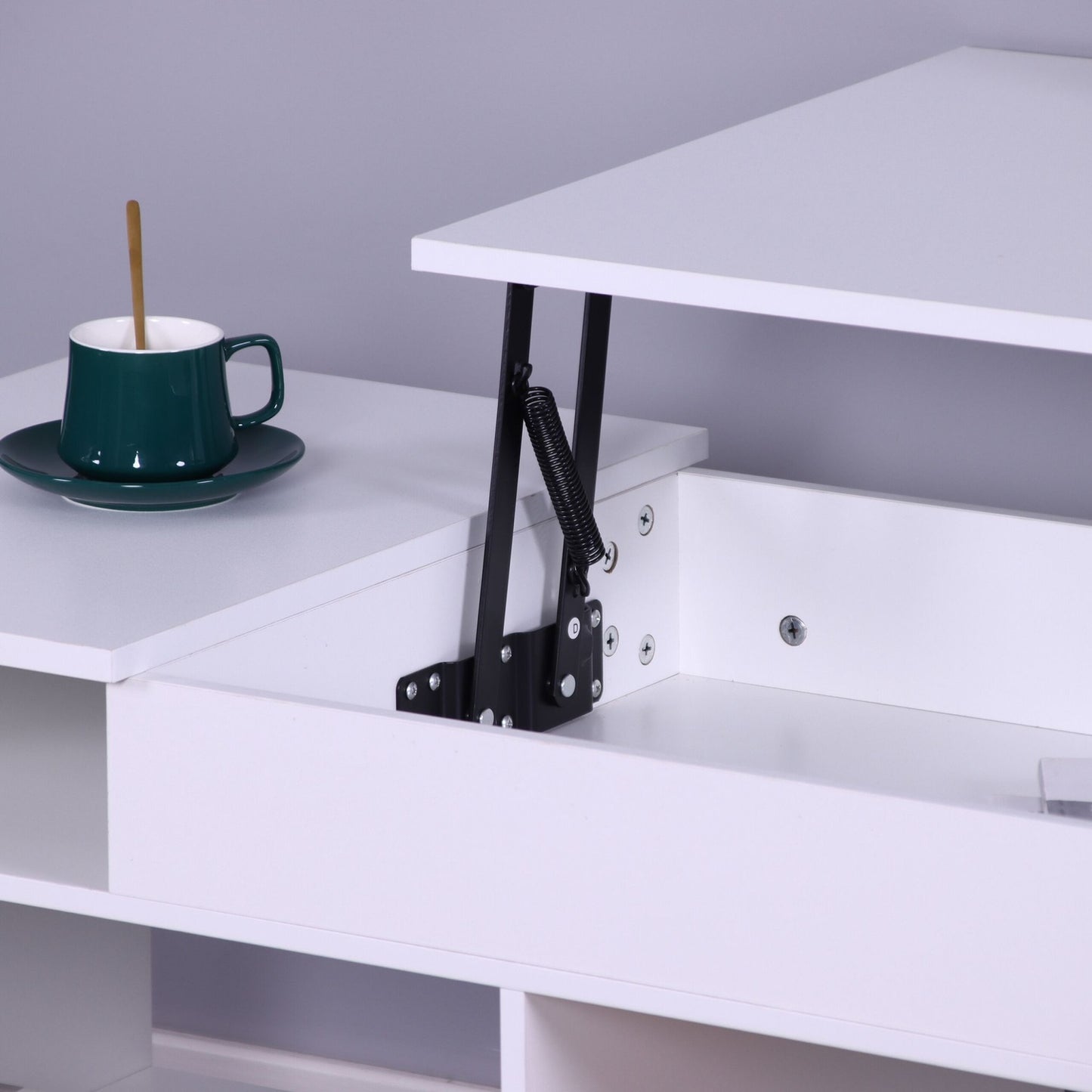 Lift-Top Coffee Table with Storage and Shelves