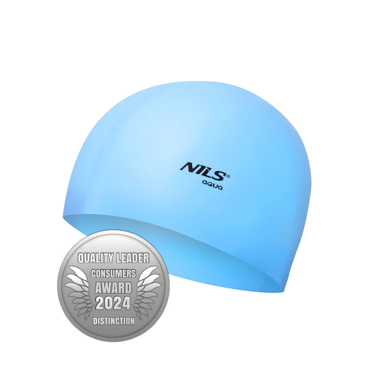 Light Blue Silicone Swimming Cap, Solid Color