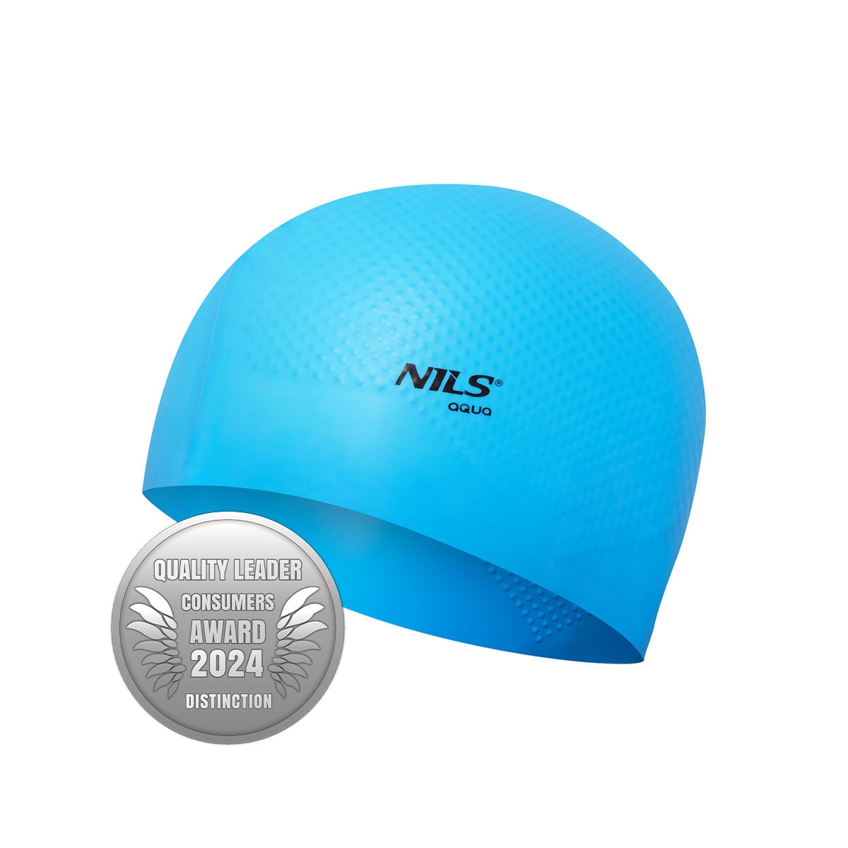 Light Blue Silicone Swimming Cap, Solid Color