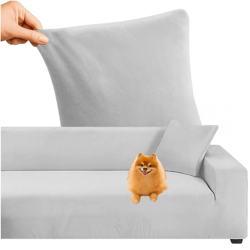 Light Gray Sofa Cover, 145-185cm, Stretch Fabric