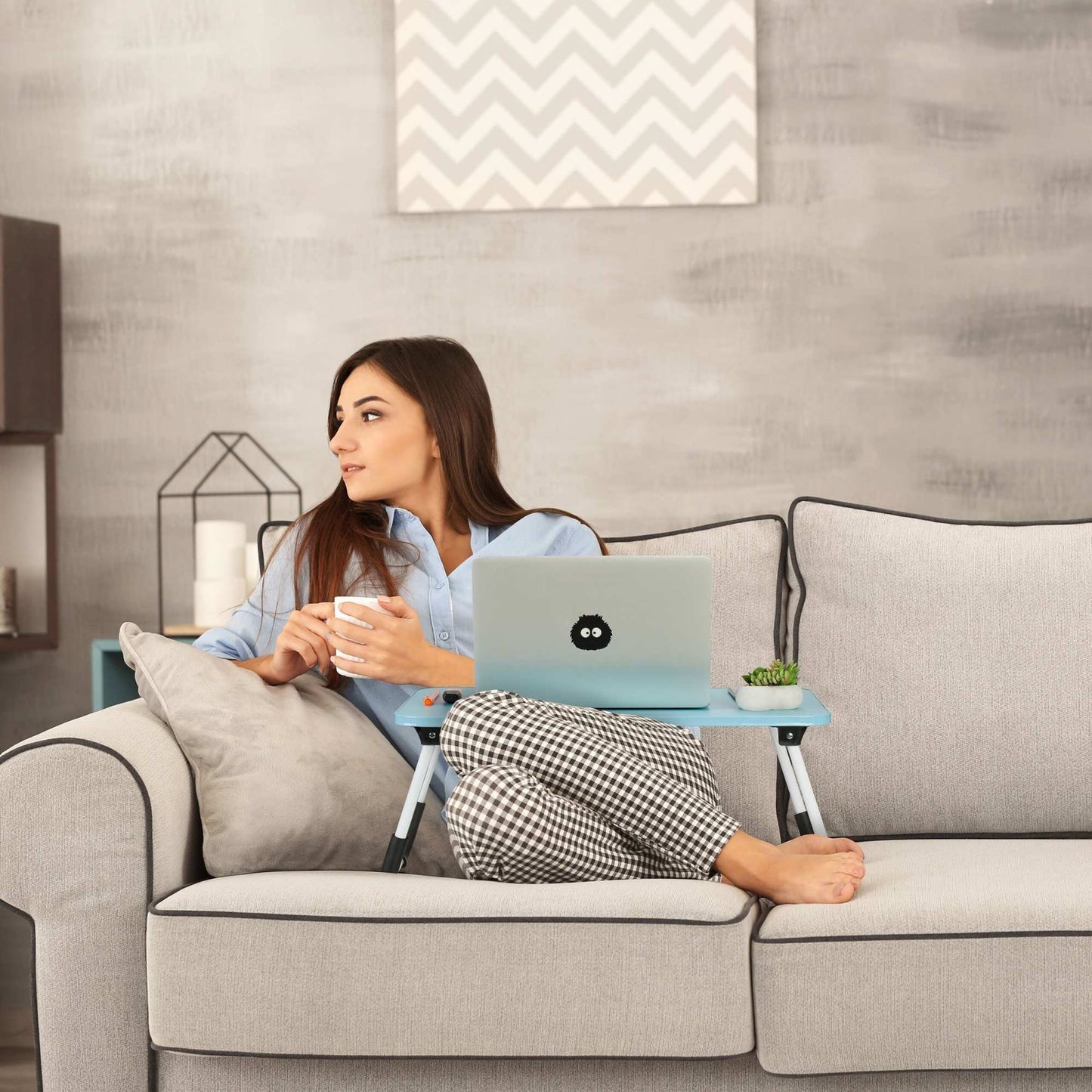 Light blue laptop table