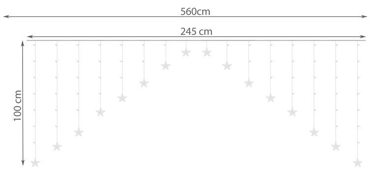 Light curtain 136LED - warm white 31V KŚ11337