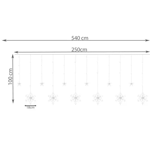 Light curtain 138 LED USB cool white KŚ19744