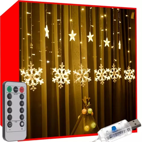 Light curtain 138 LED USB warm white KŚ19746