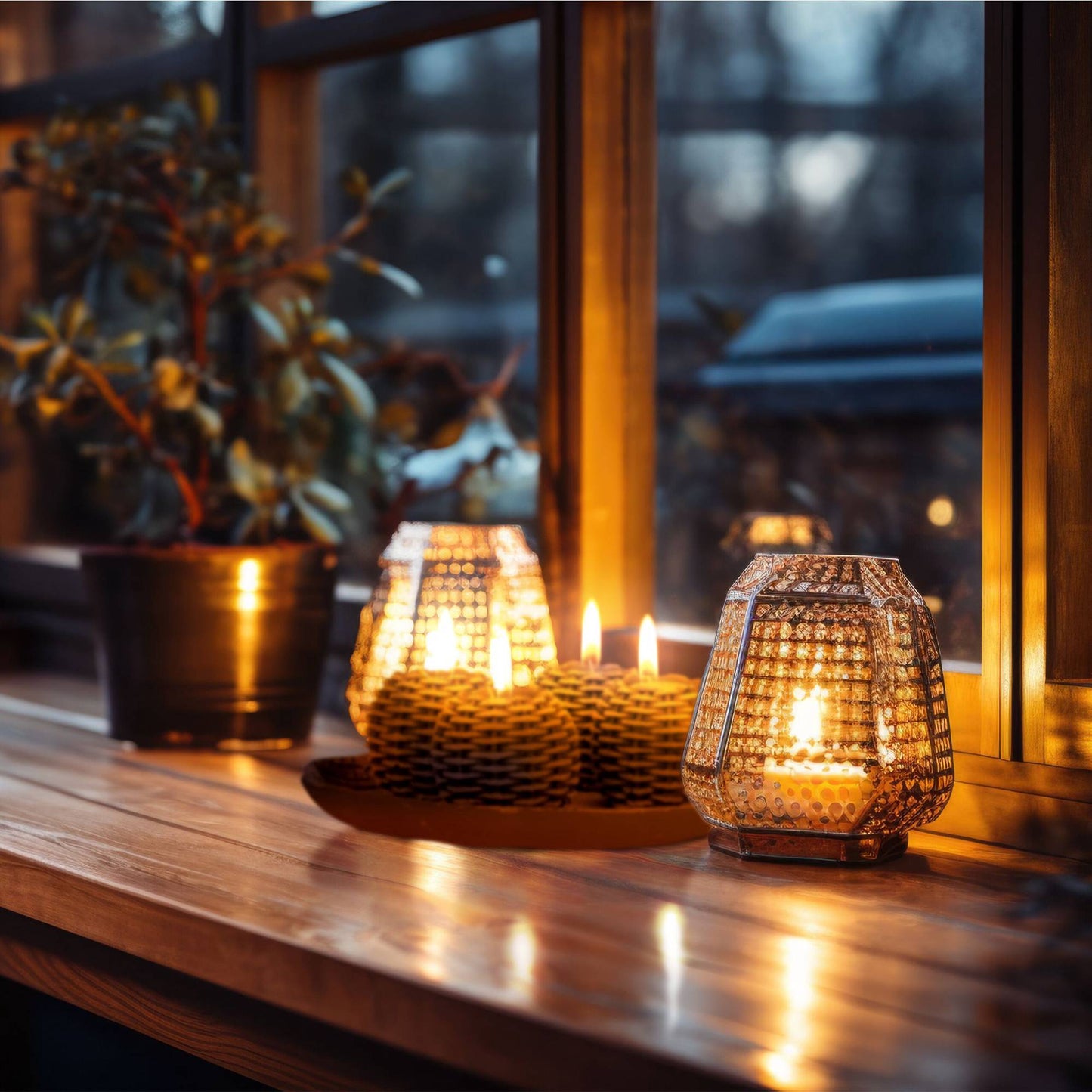 Light decoration with 4 tealight holders