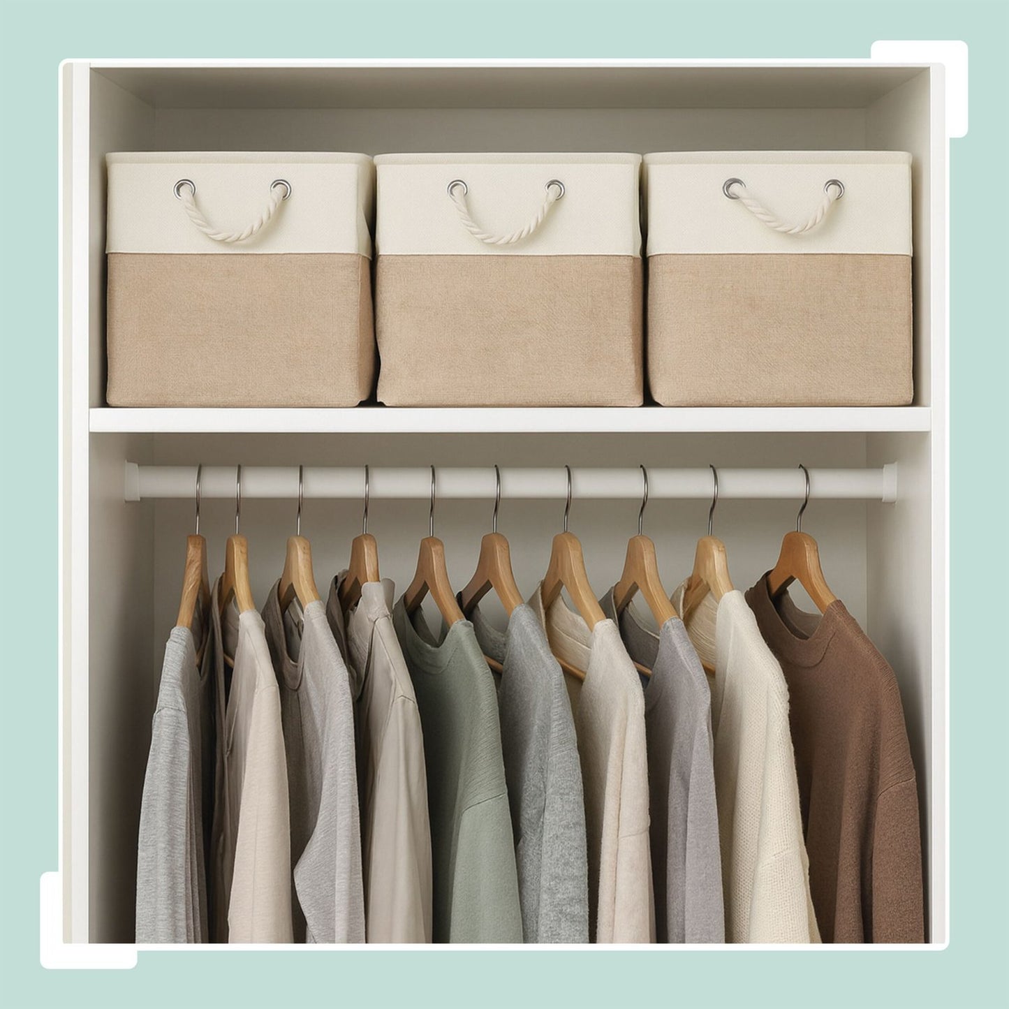 Linen Storage Baskets Set of 3 – Two-Tone Design