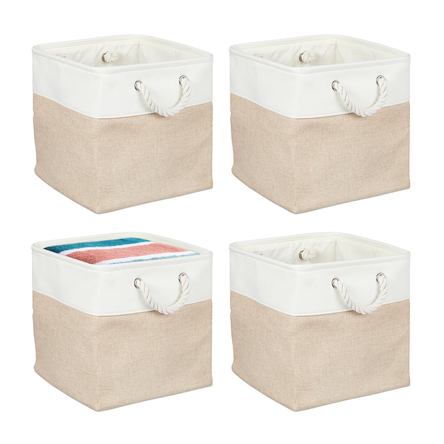 Linen Storage Baskets Set of 4 – Multipurpose Organizers