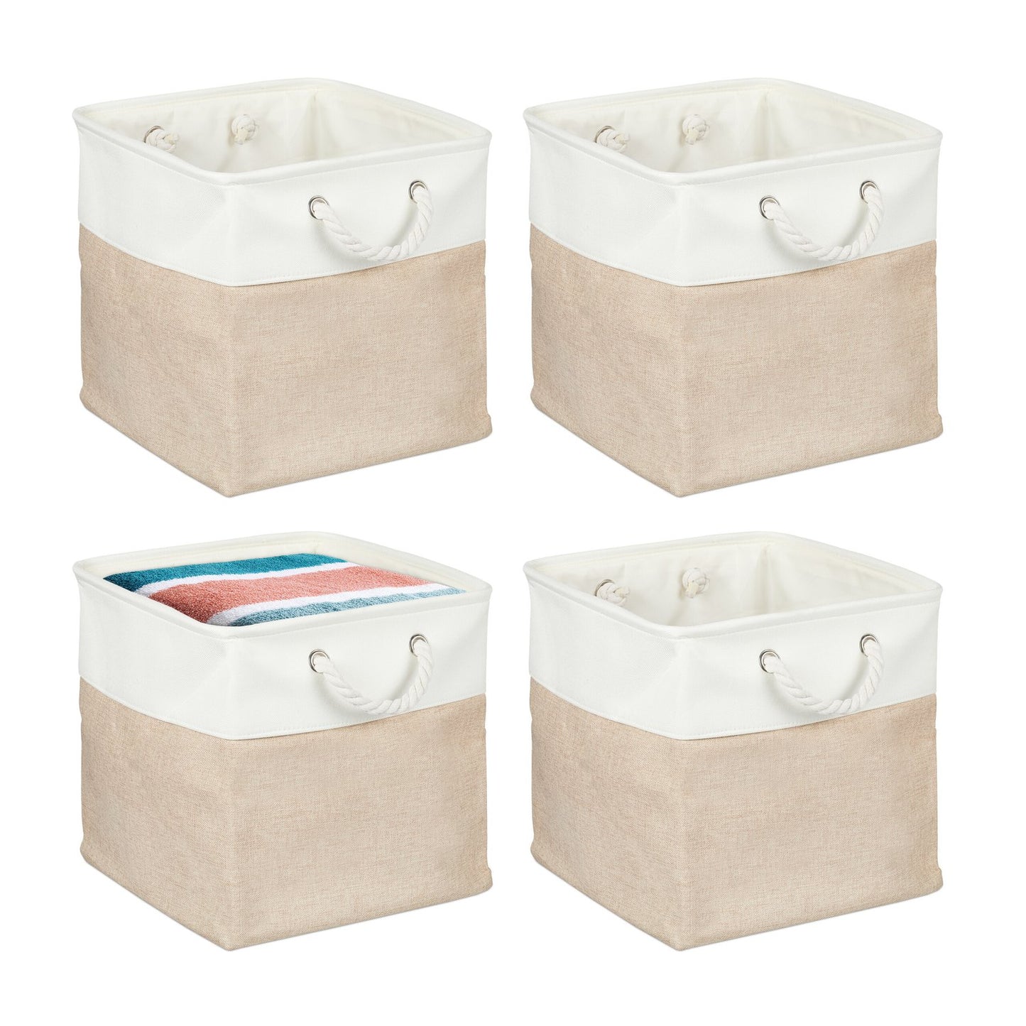 Linen Storage Baskets Set of 4 – Multipurpose Organizers