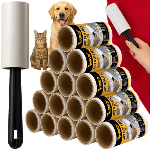 Lint Roller Set, 15 Rolls, 600 Sheets, Strong Adhesive